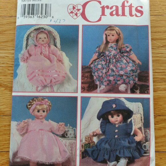 Vintage Doll Clothes Sewing Pattern Dress 12" to 22" Dolls Simplicity 9286 UNCUT - Picture 2 of 9